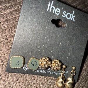 The Sak Gold and Black Earring Set